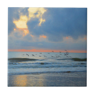 Abstrakter warmer orangefarbener Sonnenuntergang a Fliese