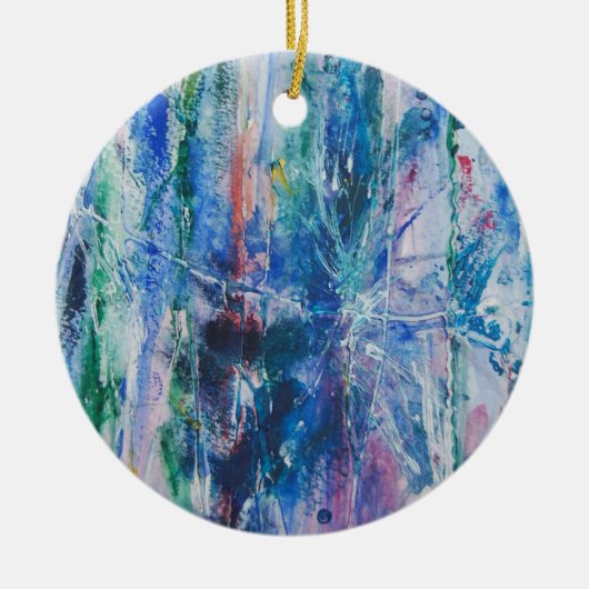 Abstrakter Wasserfall Keramikornament (Vorne)