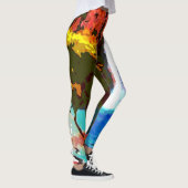 Abstrakter Wasserfall mit Personalisiertem Namen Leggings (Rechts)