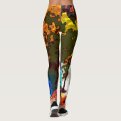Abstrakter Wasserfall mit Personalisiertem Namen Leggings (Rückseite)