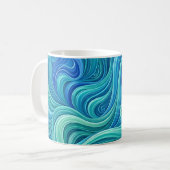 Abstrakter Wasserfall Ozean Blaugradient Kaffeebec Kaffeetasse (Vorderseite Links)