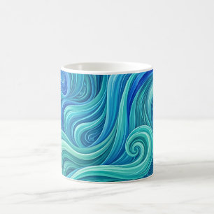 Abstrakter Wasserfall Ozean Blaugradient Kaffeebec Kaffeetasse