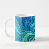 Abstrakter Wasserfall Ozean Blaugradient Kaffeebec Kaffeetasse (Links)