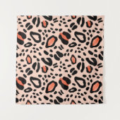 Abstrakter Wasserfarb-Leopard. Tierdruckmuster Wandteppich (Vorderseite (Horizontal))