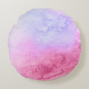 Abstrakter Wasserfarbe-Hintergrund handgemalt 11 Rundes Kissen
