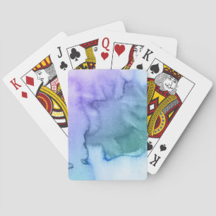 Abstrakter Wasserfarbe-Hintergrund handgemalt 6 2 Spielkarten