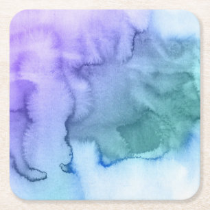 Abstrakter Wasserfarbe-Hintergrund handgemalt 6 Rechteckiger Pappuntersetzer