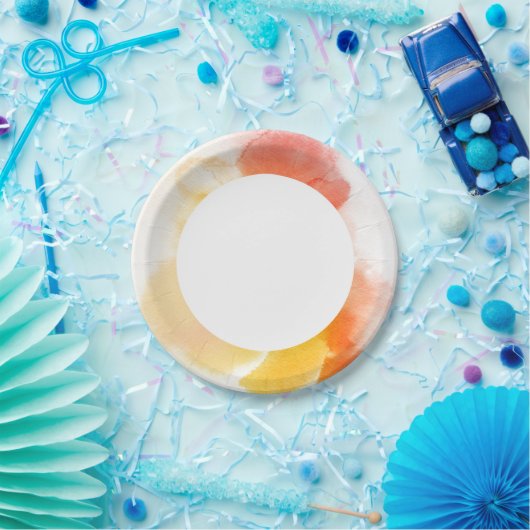 Abstrakter Wasserfarben, handgestrichener Hintergr Pappteller (Party)