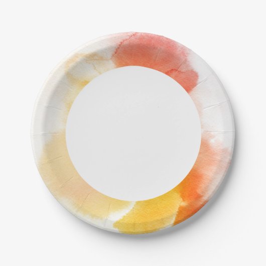 Abstrakter Wasserfarben, handgestrichener Hintergr Pappteller (Vorderseite)