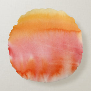 Abstrakter Wasserfarben-Hintergrund handgemalt 17 Rundes Kissen