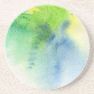 Abstrakter Wasserfarben-Hintergrund handgemalt 8 Sandstein Untersetzer