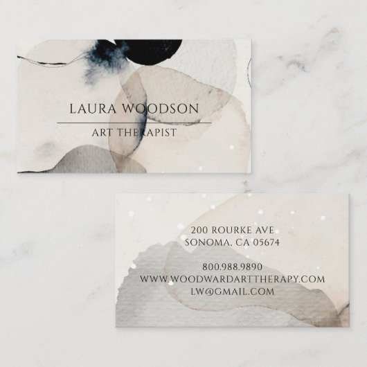 Abstrakter Wasserfarben-Kunsttherapeut Visitenkarte (Vorne/Hinten)