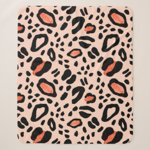 Abstrakter Wasserfarben-Leopard. Tierdruckmuster Sherpadecke