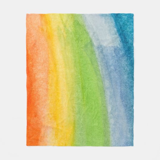 Abstrakter Wasserfarben-Regenbogenfarben-Hintergru Fleecedecke (Vorderseite)