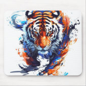 Abstrakter Wasserfarben-Tiger Mousepad (Vorne)