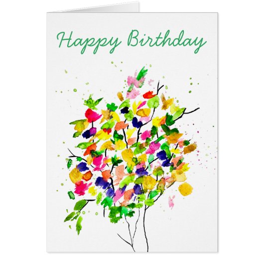 Abstrakter, wasserfarbener Baum (Vorne)