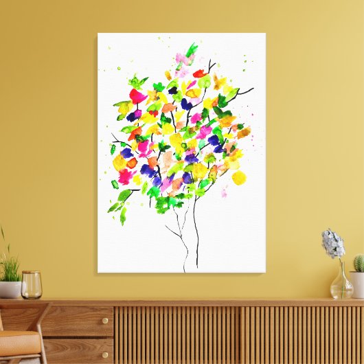 Abstrakter, wasserfarbener Baum Leinwanddruck (Insitu (Wohnzimmer))