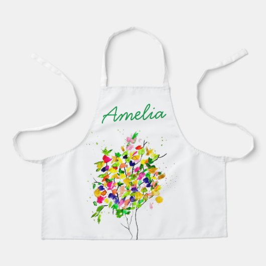 Abstrakter, wasserfarbener Baum Schürze (Vorderseite)