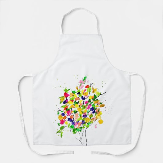 Abstrakter, wasserfarbener Baum Schürze (Vorderseite)