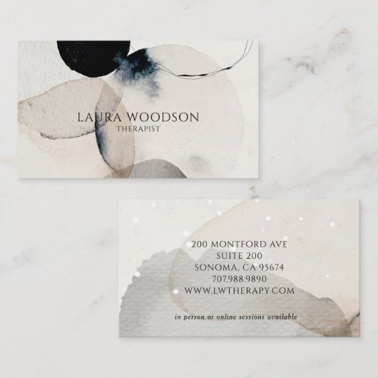 Abstrakter Wasserfarbentherapeut Visitenkarte (Vorne/Hinten)