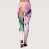 *~* abstrakter Watercolor-aquamarine rosa blaue Leggings (Rückseite)