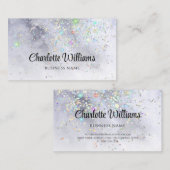 Abstrakter Watercolor Blue Holographic Glitzer Visitenkarte (Vorne/Hinten)