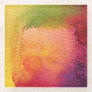 Abstrakter Watercolor gemalter Hintergrund Glasuntersetzer