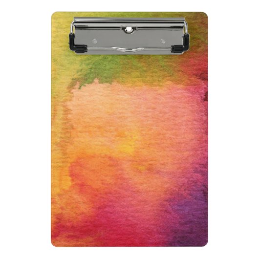 Abstrakter Watercolor gemalter Hintergrund Mini Klemmbrett (Vorderseite)
