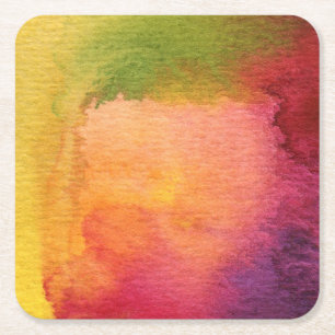 Abstrakter Watercolor gemalter Hintergrund Rechteckiger Pappuntersetzer