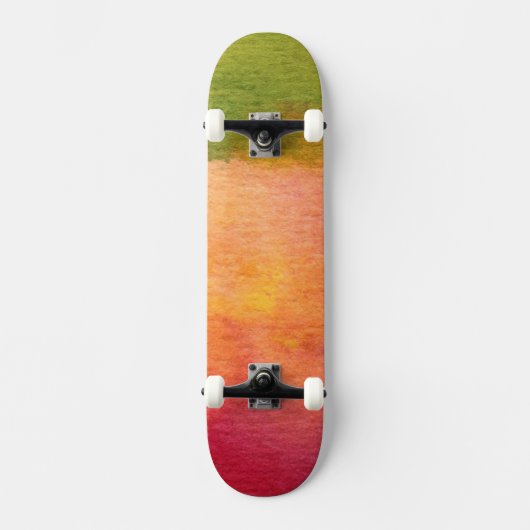 Abstrakter Watercolor gemalter Hintergrund Skateboard (Vorderseite)