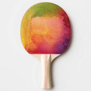 Abstrakter Watercolor gemalter Hintergrund Tischtennis Schläger