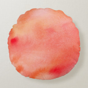 Abstrakter Watercolor-Hintergrund - Orange Rundes Kissen