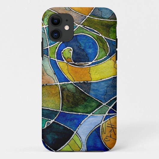 Abstrakter Watercolor-Stift u. Tinte Case-Mate iPhone Hülle (Rückseite)