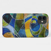 Abstrakter Watercolor-Stift u. Tinte Case-Mate iPhone Hülle (Rückseite (Horizontal))