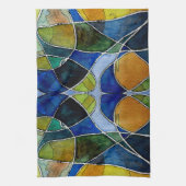 Abstrakter Watercolor-Stift u. Tinte Geschirrtuch (Vertikal)