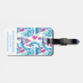 Abstrakter Watercolor-tropisches Blatt-Muster Gepäckanhänger (Rückseite horizontal)