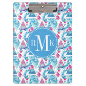 Abstrakter Watercolor-tropisches Blatt-Muster Klemmbrett (Vorderseite)