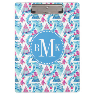 Abstrakter Watercolor-tropisches Blatt-Muster Klemmbrett