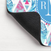 Abstrakter Watercolor-tropisches Blatt-Muster Mousepad (Ecke)