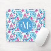 Abstrakter Watercolor-tropisches Blatt-Muster Mousepad (Mit Mouse)