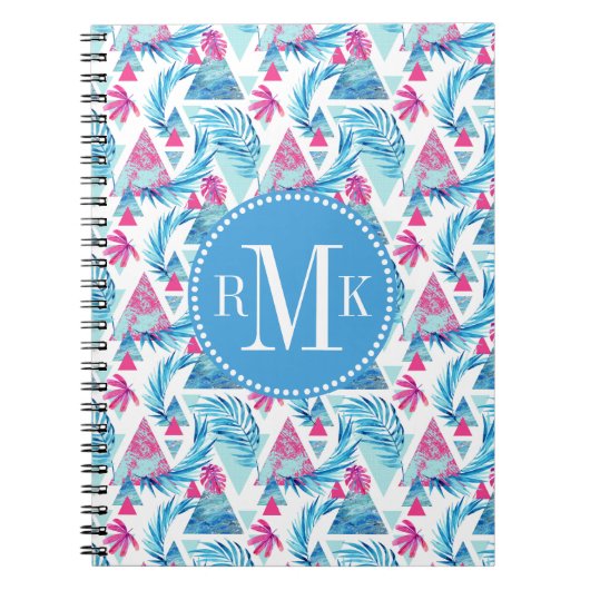 Abstrakter Watercolor-tropisches Blatt-Muster Notizblock (Vorderseite)