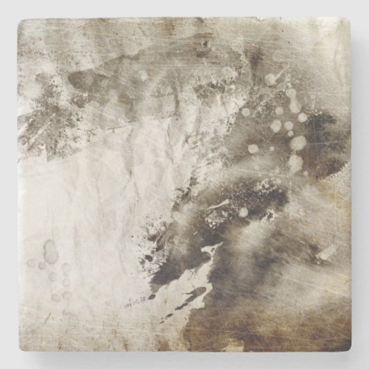 Abstrakter Watercolorhintergrund auf Grungepapier Steinuntersetzer (Vorderseite)