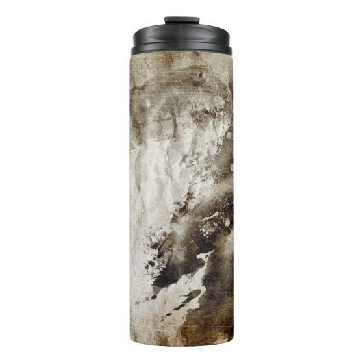 Abstrakter Watercolorhintergrund auf Grungepapier Thermosbecher (Vorderseite)