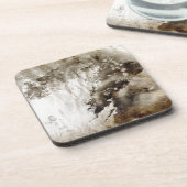 Abstrakter Watercolorhintergrund auf Grungepapier Untersetzer (Linke Seite)