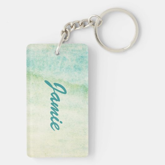 Abstrakter Watercolorhintergrund Schlüsselanhänger (Rückseite)