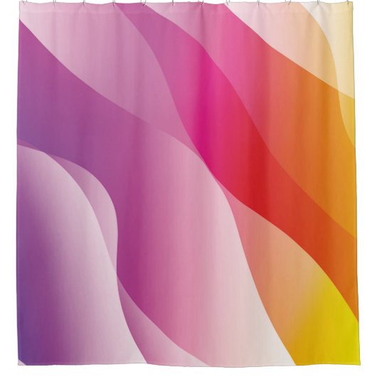 Abstrakter Wavy Hintergrund. Darstellung mit Farbe Duschvorhang (Vorderseite)
