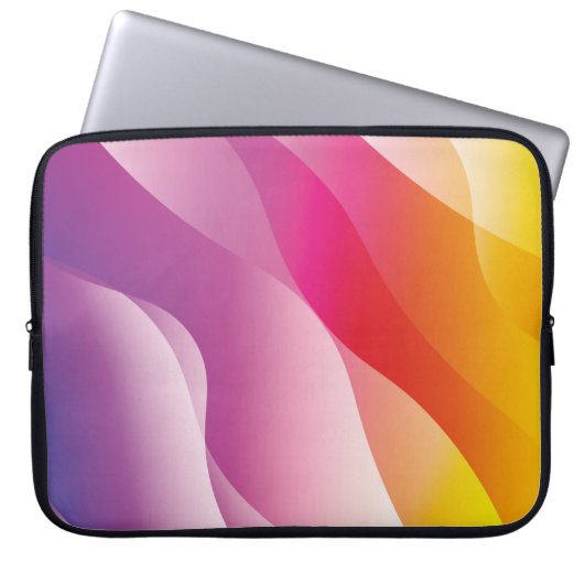 Abstrakter Wavy Hintergrund. Darstellung mit Farbe Laptopschutzhülle (Vorderseite)