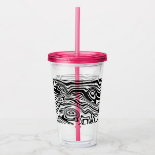 Abstrakter Wavy Strip Acrylic Tumbler Acryltrinkbecher