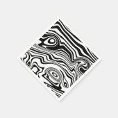 Abstrakter Wavy Strip Schwarz-weißer Napkins Serviette (Ecke)