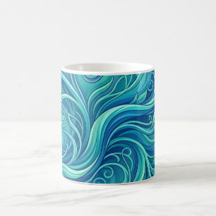 Abstrakter Weiden-Ozean-Blauer-Kaffeebecher Kaffeetasse